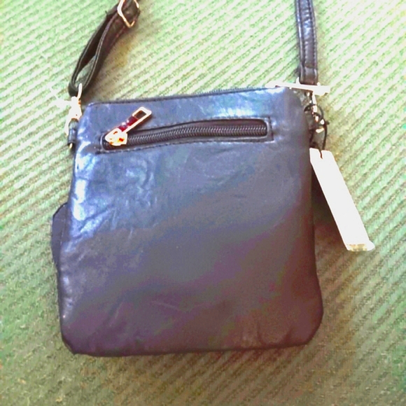 NWT Rolling Sage Leather-Look Rosette Mini-Bag - Picture 2 of 7